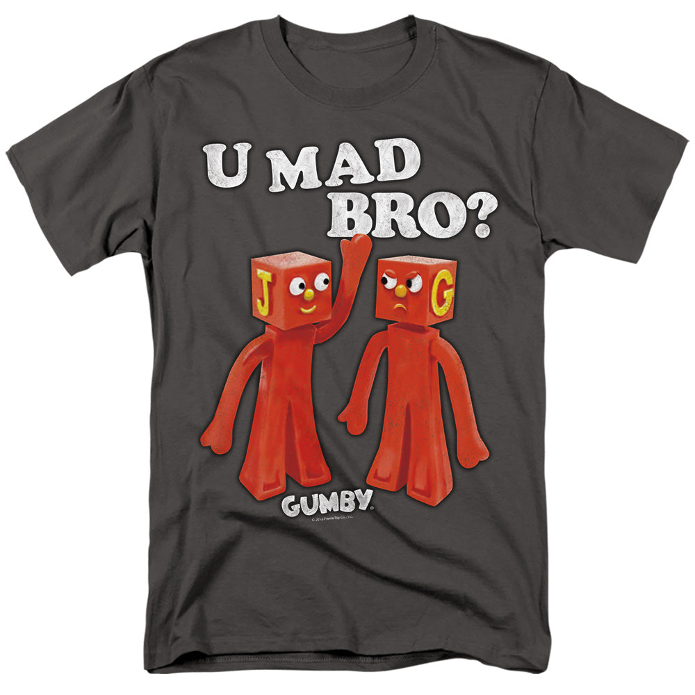 Gumby - U Mad Bro - Short Sleeve Adult 18/1 - Charcoal T-shirt
