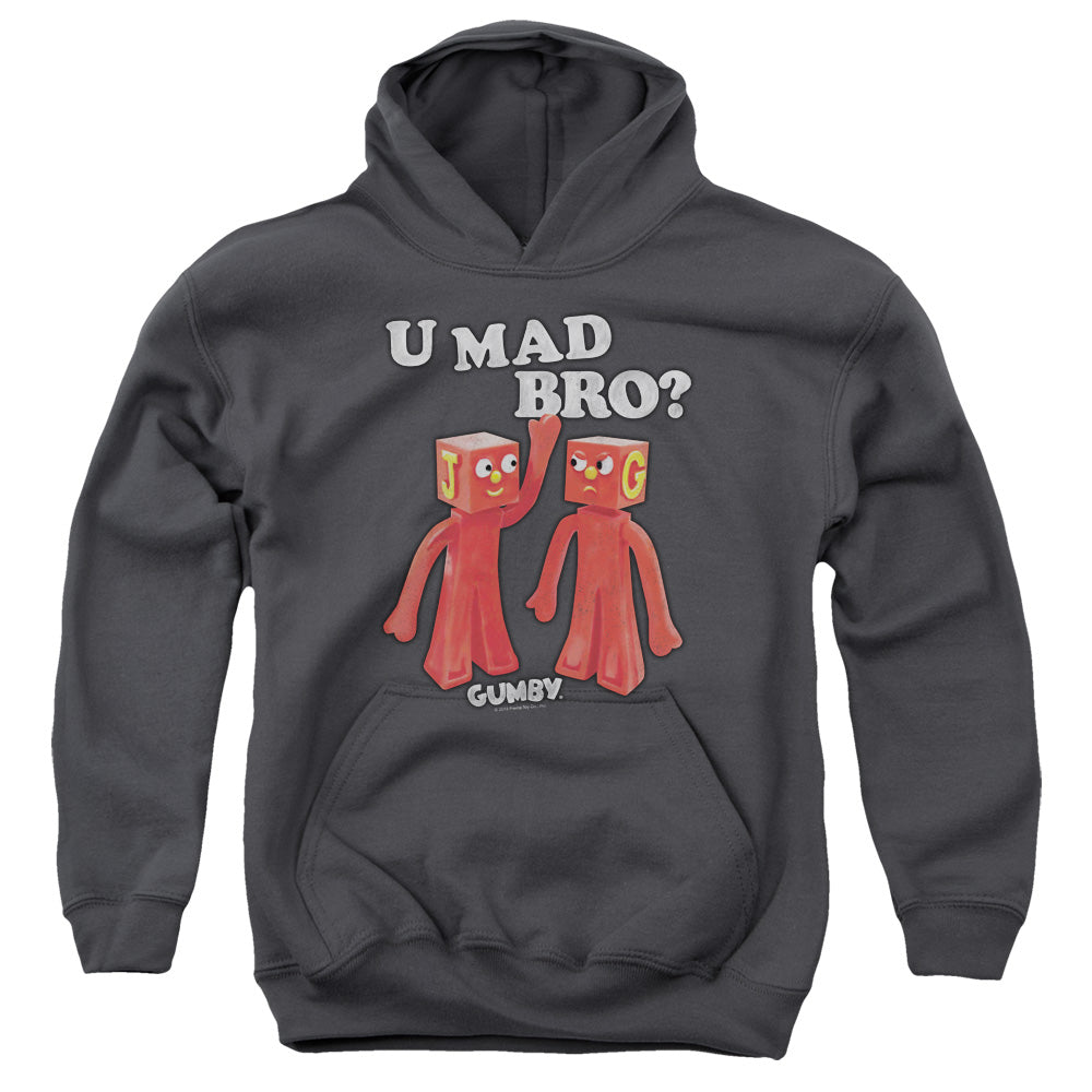 Gumby - U Mad Bro - Youth Pull-over Hoodie - Charcoal