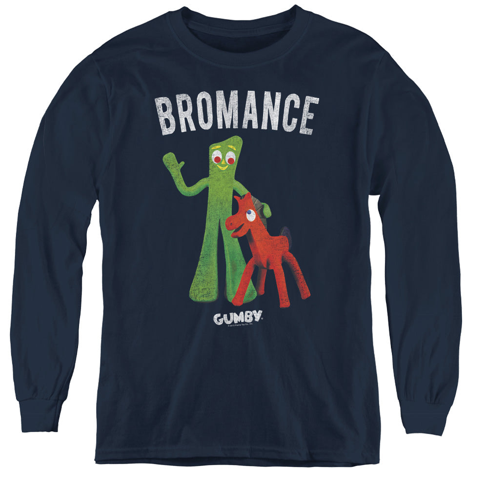 Gumby - Bromance - Youth Long Sleeve Tee - Navy