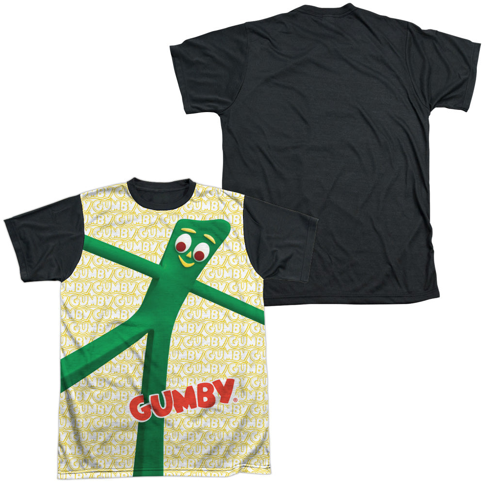 Gumby - Stretched - Short Sleeve Adult White Front Black Back - White T-shirt