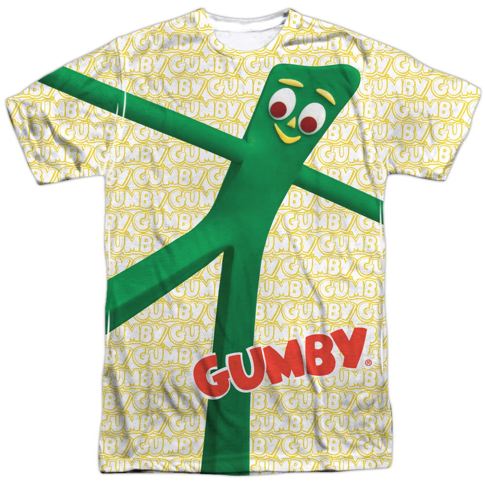 Gumby - Stretched - Short Sleeve Adult Poly Crew - White T-shirt