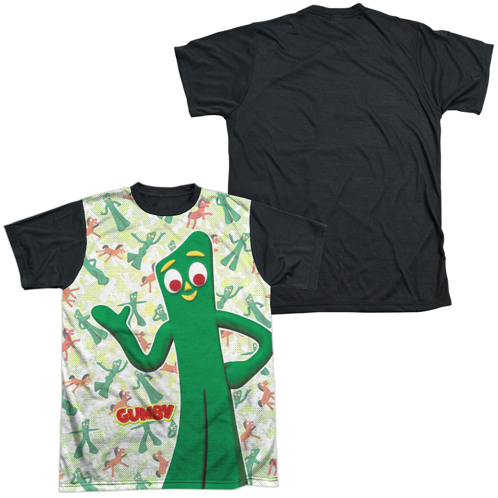 Gumby - Friendly Greeting - Short Sleeve Adult White Front Black Back - White T-shirt