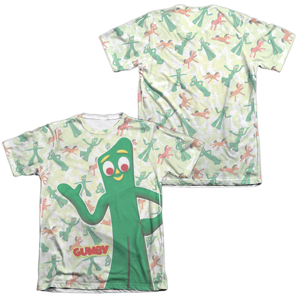 GUMBY FRIENDLY GREETING (FRONT/BACK PRINT)-ADULT POLY/COTTON S/S T-Shirt