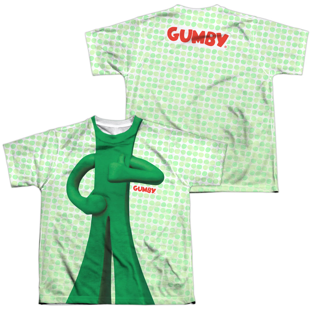 Gumby - Gumb Me Sub (Front/back Print) - Short Sleeve Youth Poly Crew - White T-shirt