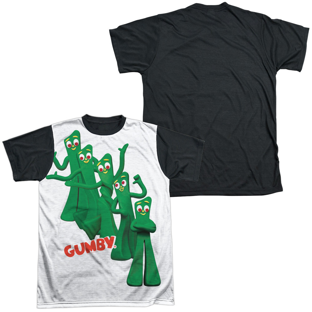 Gumby - Moves - Short Sleeve Adult White Front Black Back - White T-shirt
