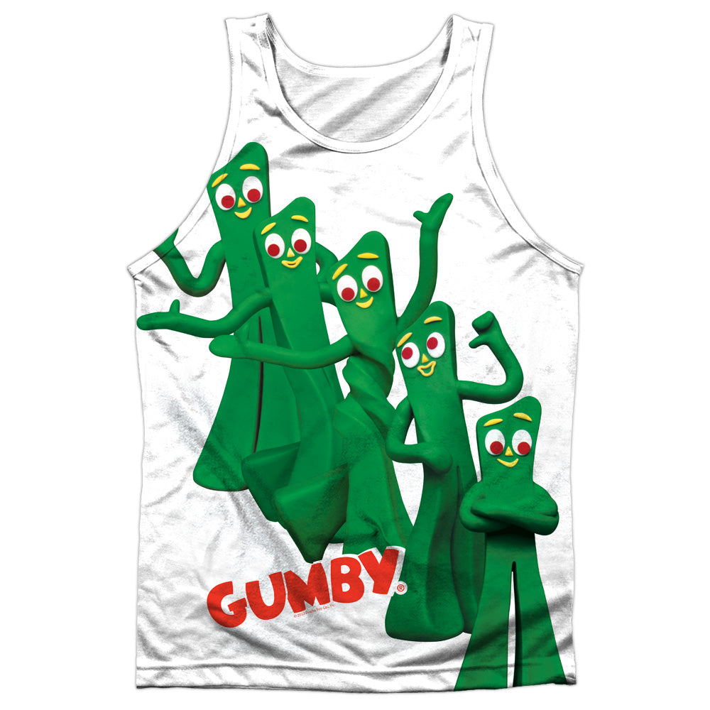 Gumby - Moves - Adult 100% Poly Tank Top - White