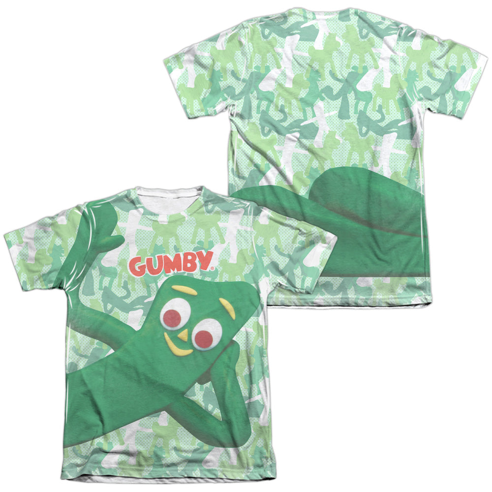 Gumby - Gumbyflage (Front/back Print) - Adult Poly/cotton Short Sleeve Tee-sublimate White T-shirt