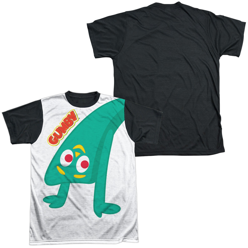 Gumby - Bend Backwards - Short Sleeve Adult White Front Black Back - White T-shirt