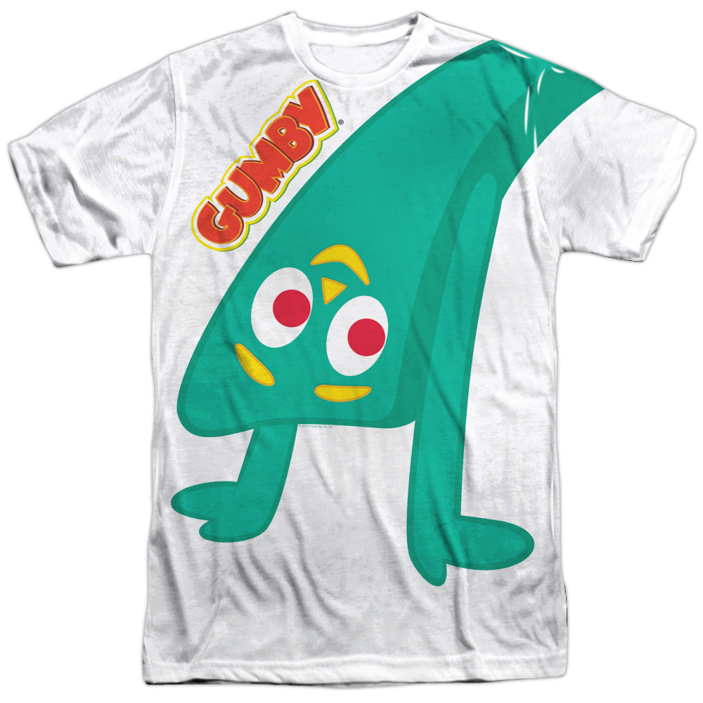 Gumby - Bend Backwards - Short Sleeve Adult Poly Crew - White T-shirt