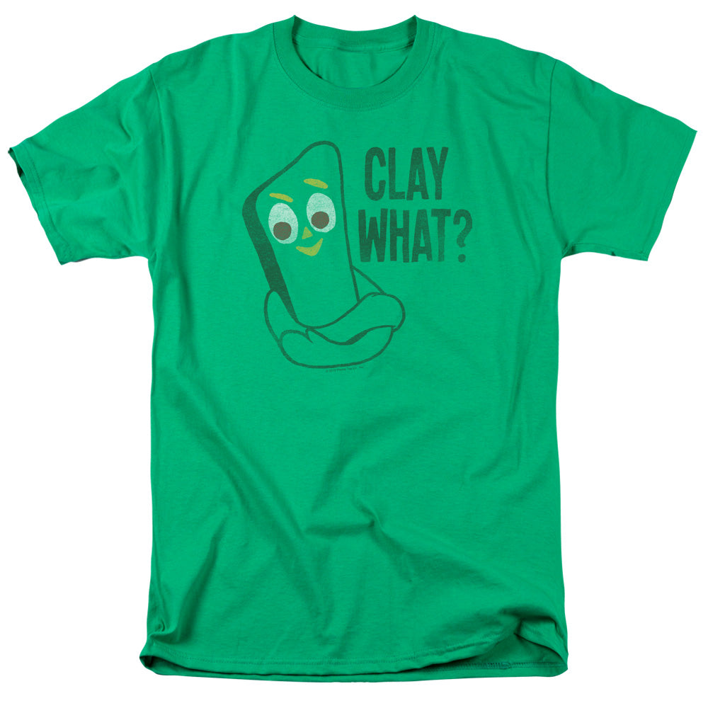 Gumby - Clay What - Short Sleeve Adult 18/1 - Kelly Green T-shirt