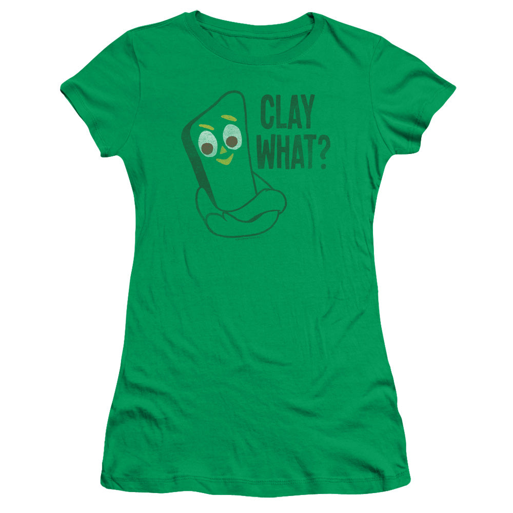 Gumby - Clay What - Short Sleeve Junior Sheer - Kelly Green T-shirt