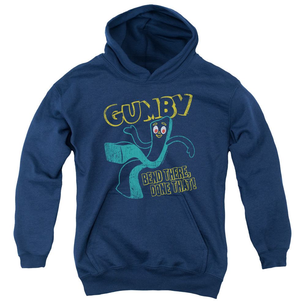Gumby Bend There-youth Pull-over Hoodie - Navy