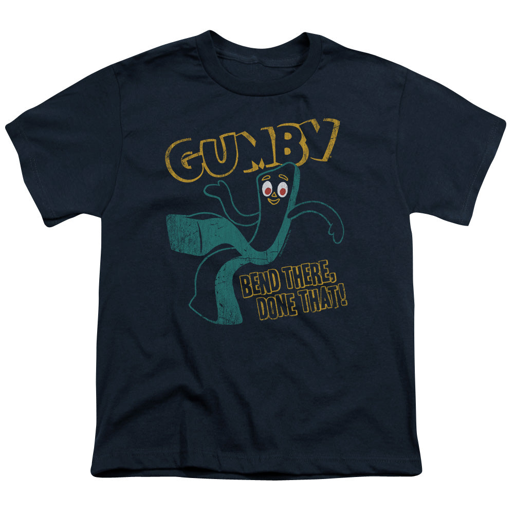 Gumby - Bend There - Short Sleeve Youth 18/1 - Navy T-shirt