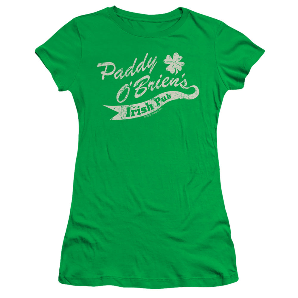 Paddy Obriens Irish Pub - Short Sleeve Junior Sheer - Kelly Green T-shirt