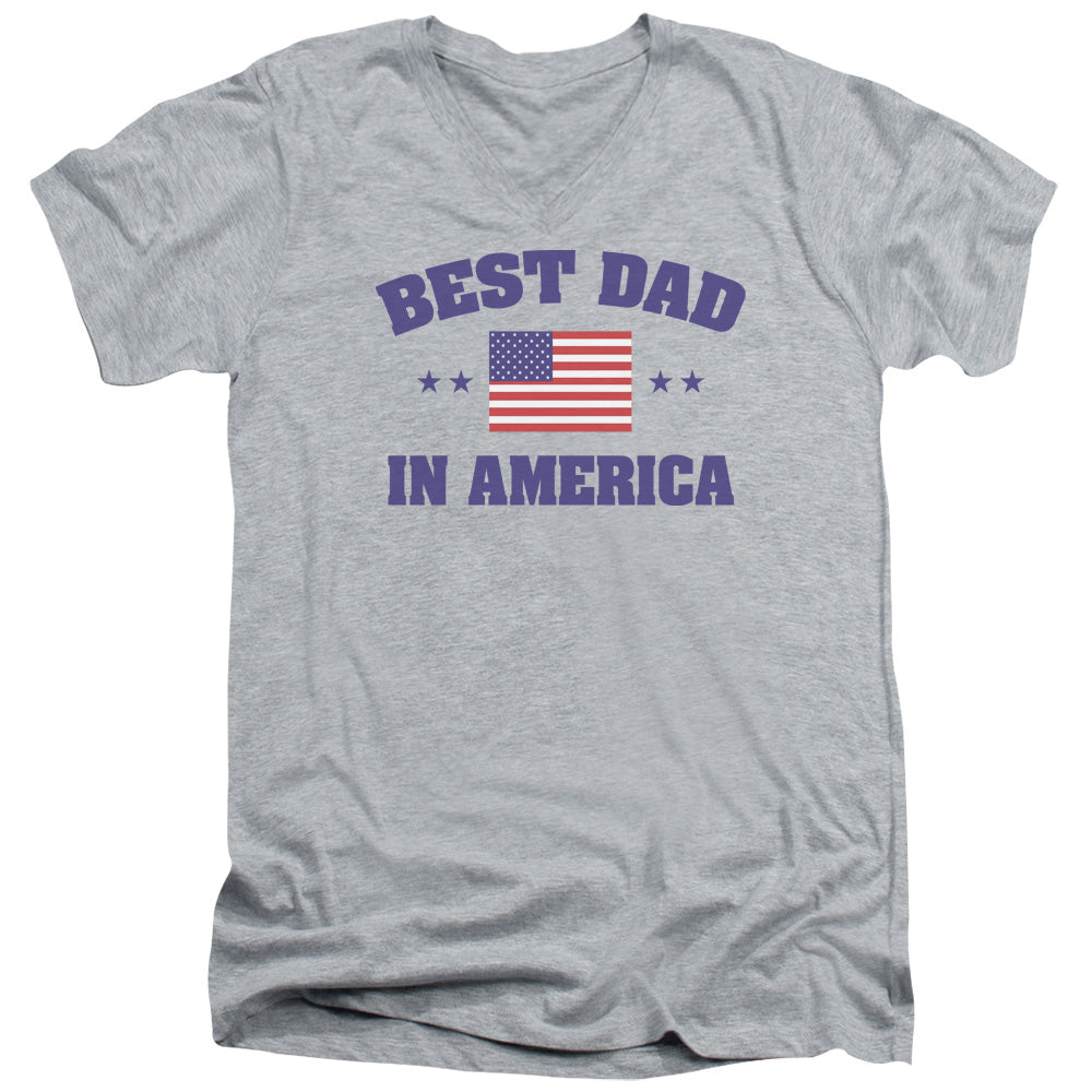 Best Dad - Short Sleeve Adult V-neck - Athletic Heather T-shirt