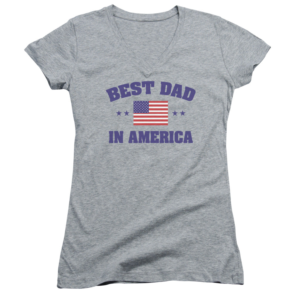 Best Dad - Junior V-neck - Athletic Heather