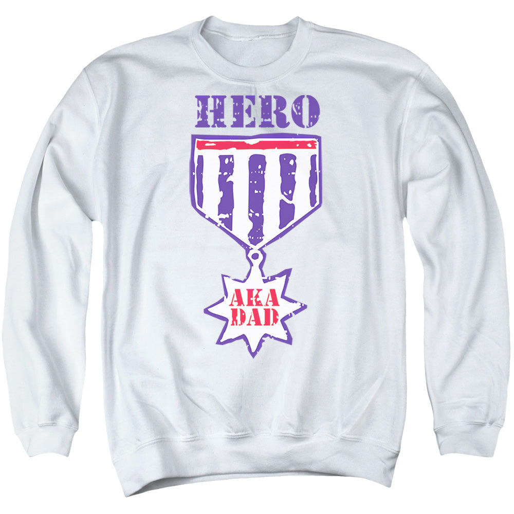 Hero Aka Dad - Adult Crewneck Sweatshirt - White
