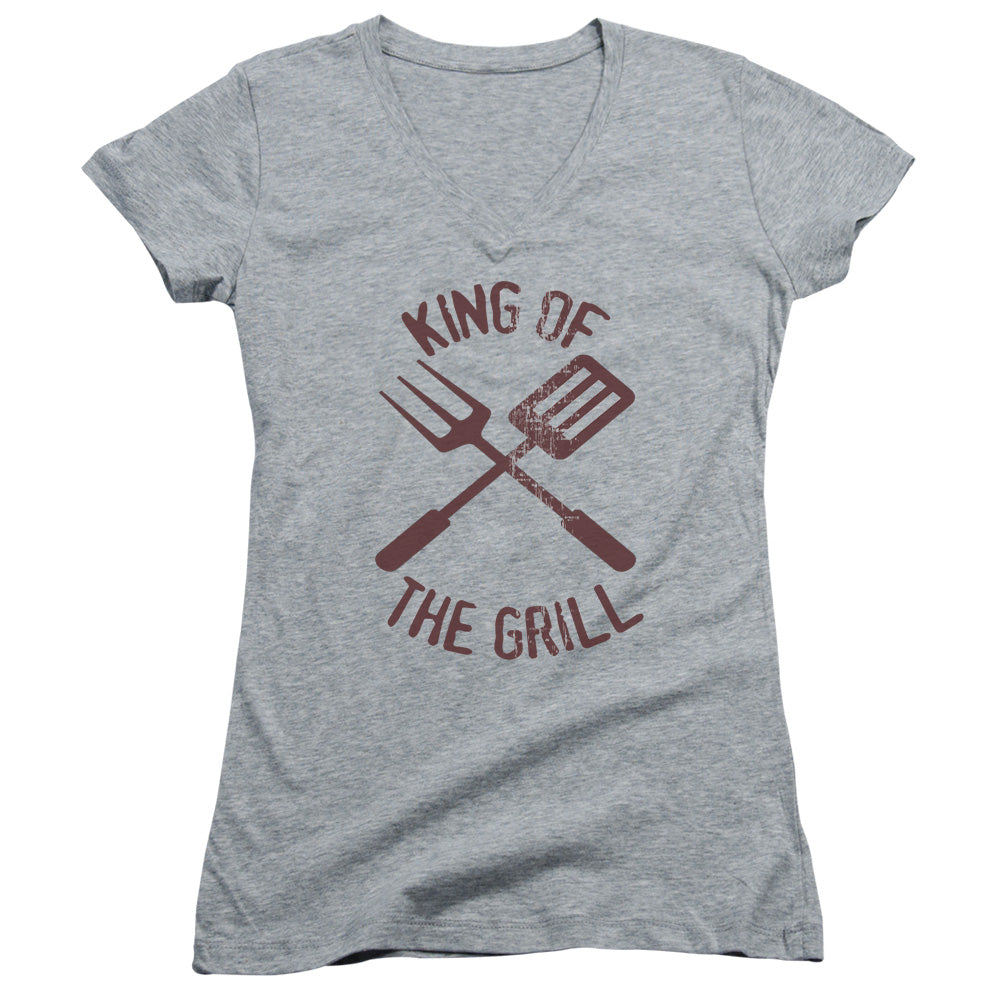 King Of The Grill - Junior V-neck - Athletic Heather