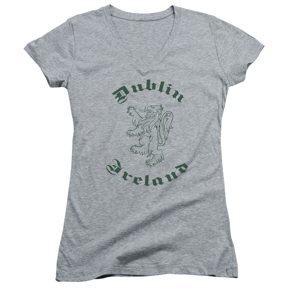 Dublin Ireland - Junior V-neck - Athletic Heather