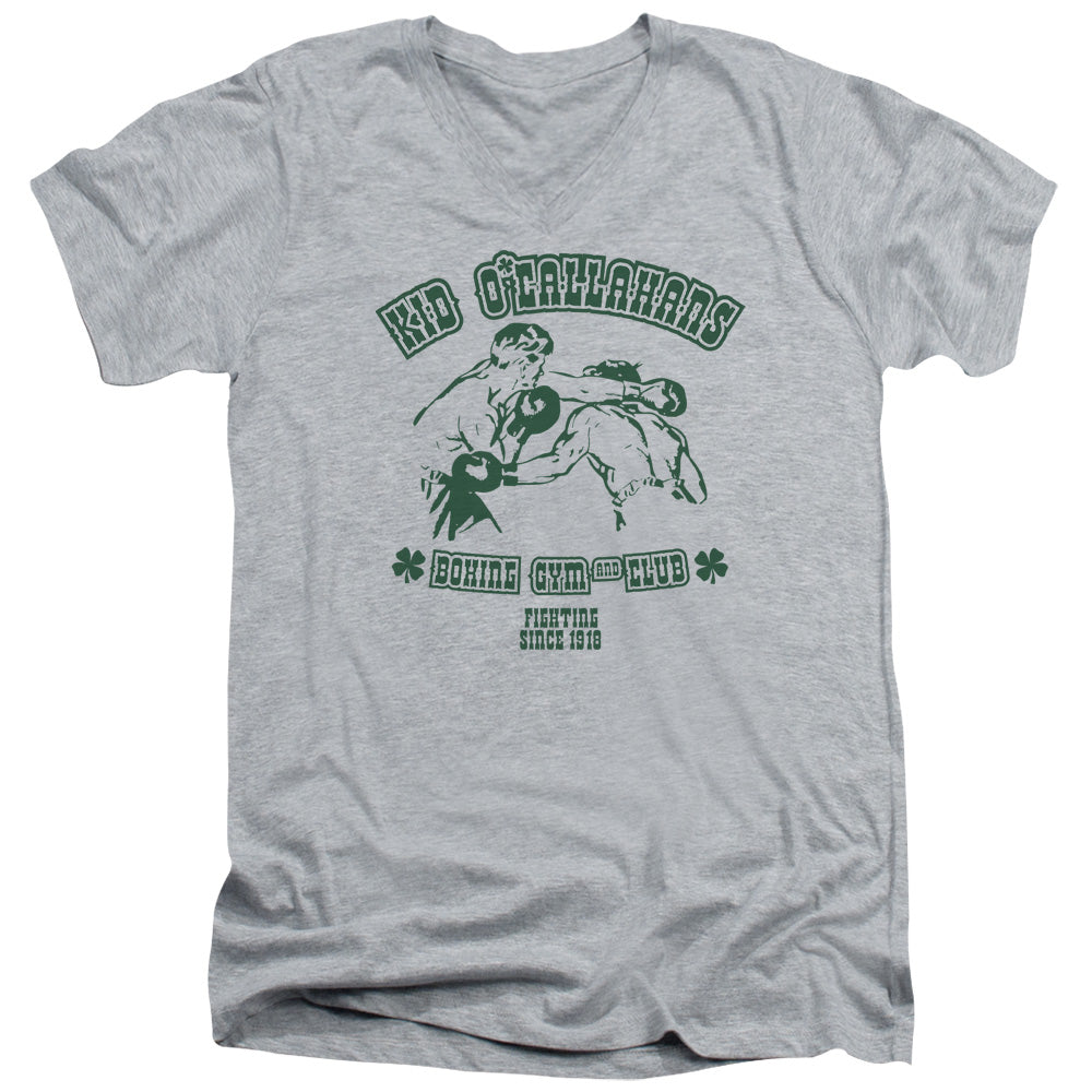 Kid Ocallahans - Short Sleeve Adult V-neck - Athletic Heather T-shirt