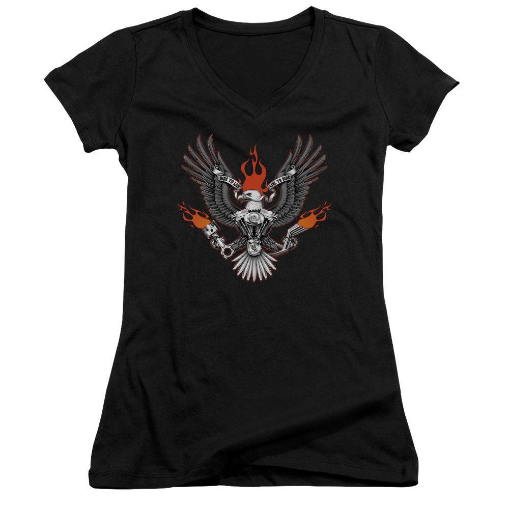 Biker Eagle - Junior V-neck - Black