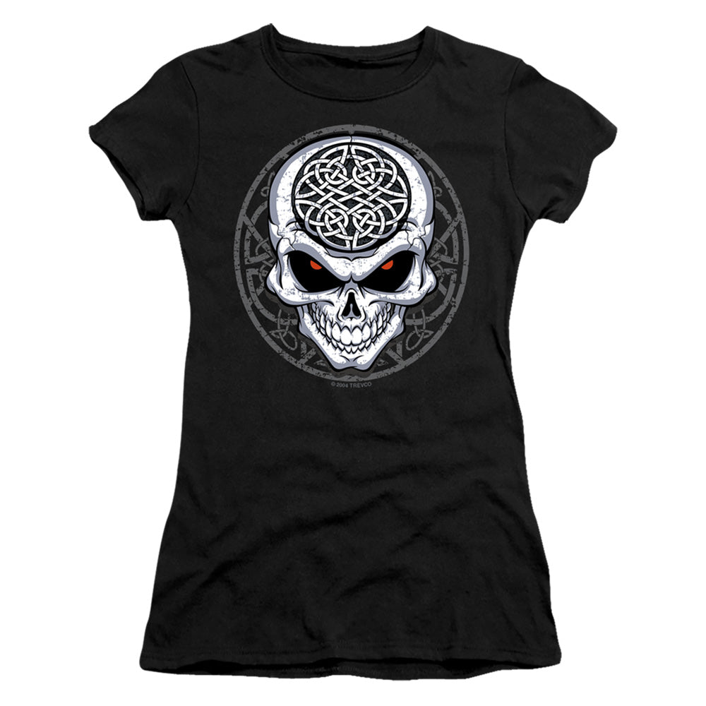 Celtic Skull - Short Sleeve Junior Sheer - Black T-shirt