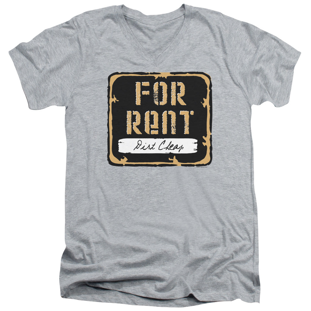 For Rent - Short Sleeve Adult V-neck - Athletic Heather T-shirt