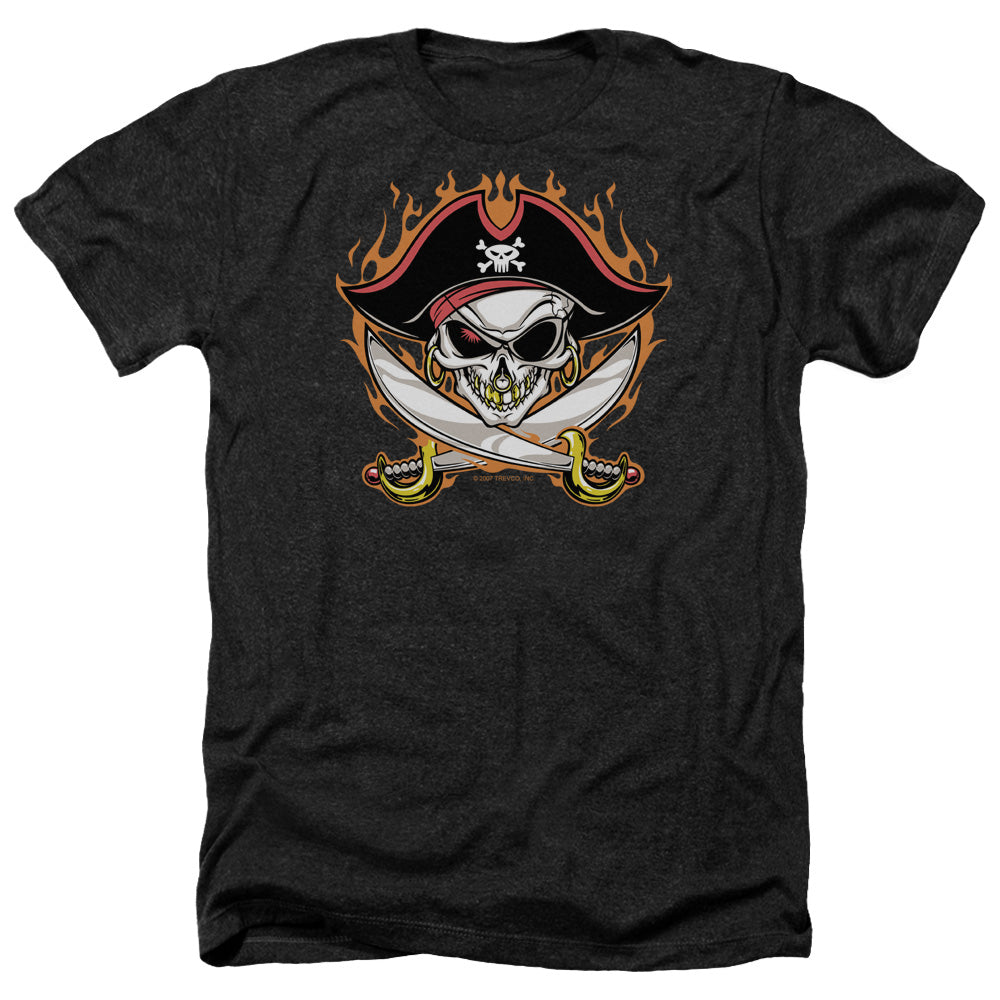 Pirate Skull - Adult Heather-black