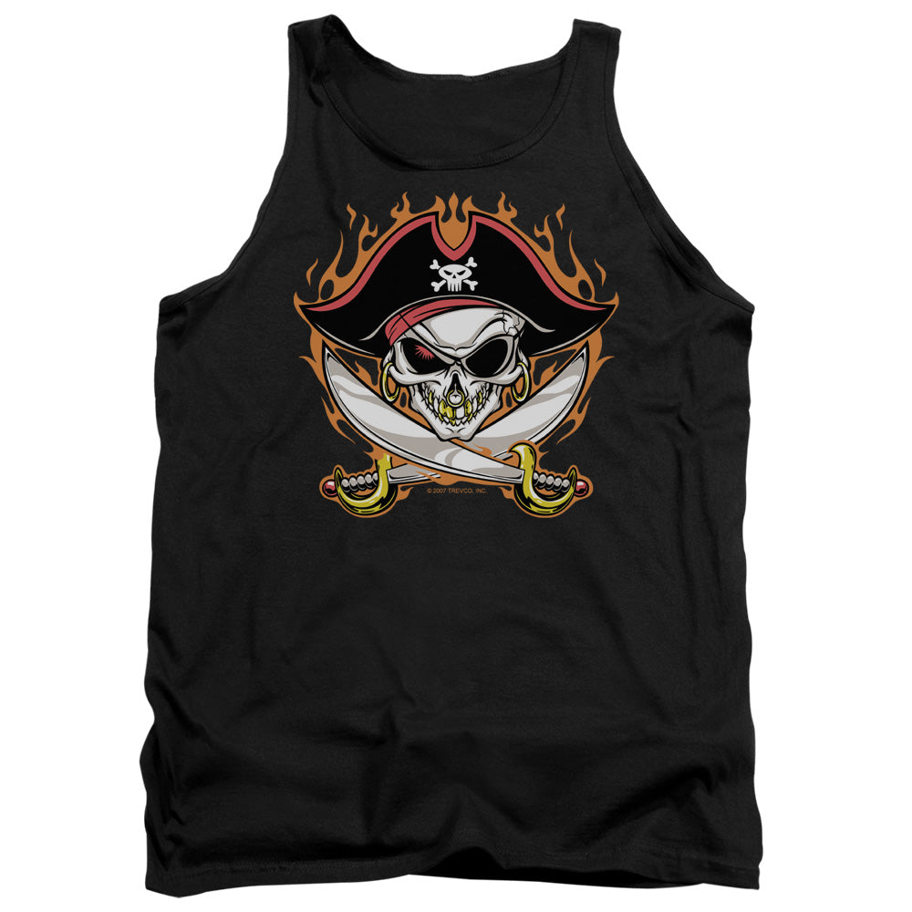 Pirate Skull - Adult Tank - Black