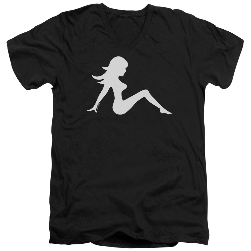 Trucker Babe - Short Sleeve Adult V-neck - Black T-shirt