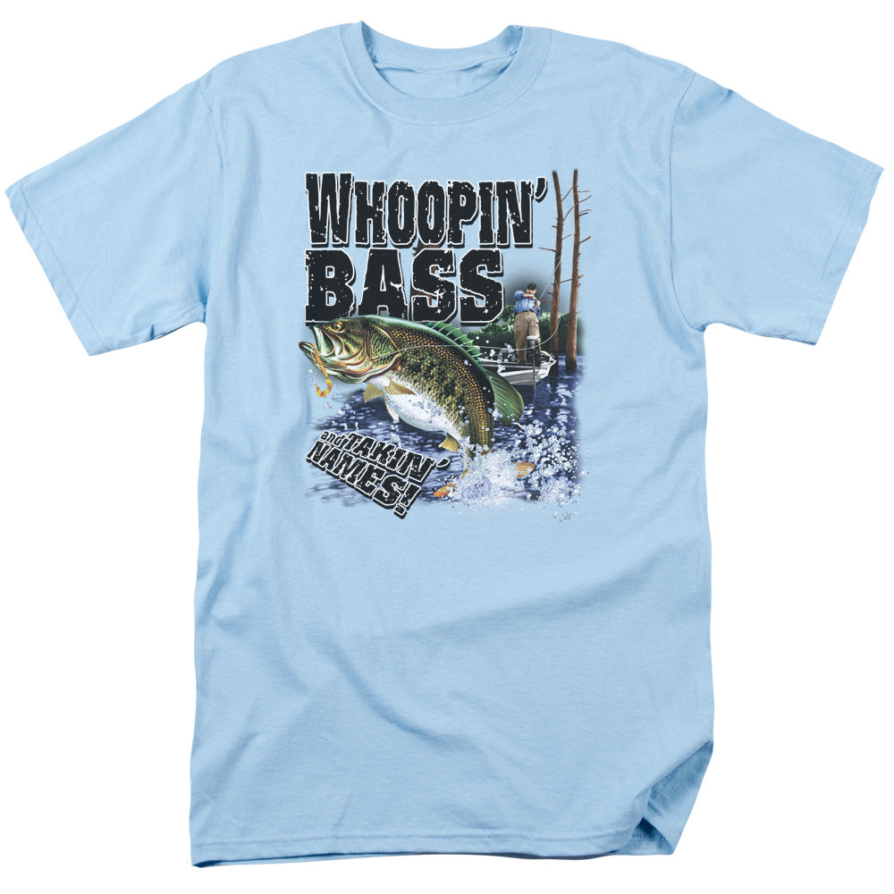 Wildlife - Whoopin Bass - Short Sleeve Adult 18/1 - Light Blue T-shirt