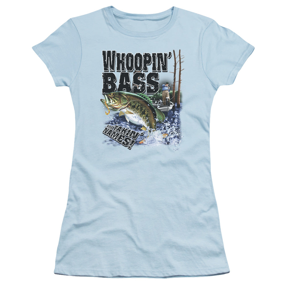 Wildlife - Whoopin Bass - Short Sleeve Junior Sheer - Light Blue T-shirt