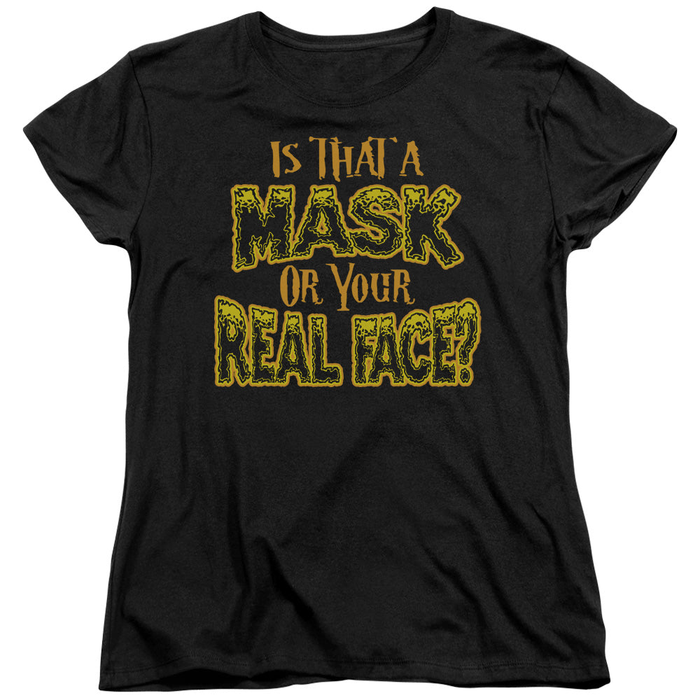 Mask - Short Sleeve Womens Tee - Black T-shirt