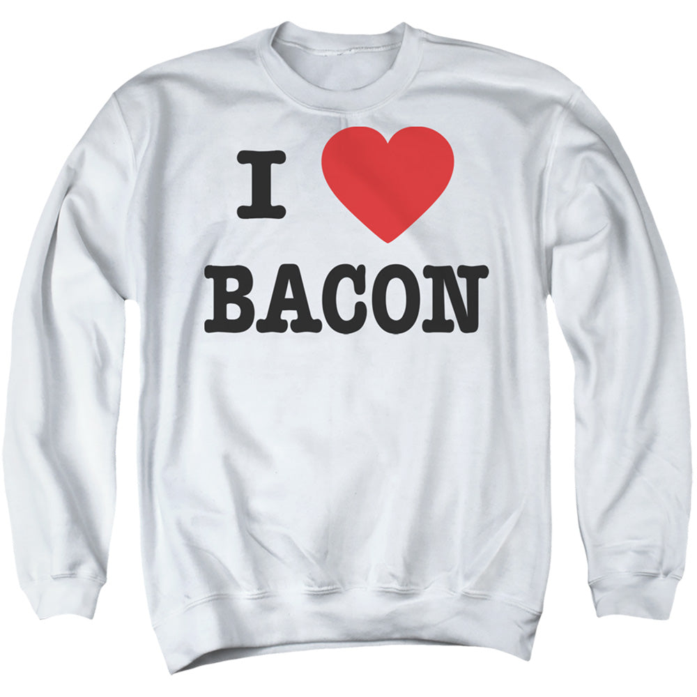 I Heart Bacon - Adult Crewneck Sweatshirt - White