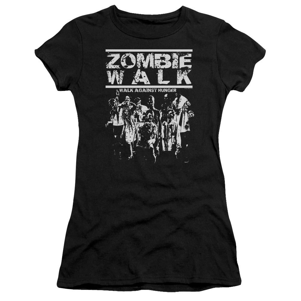 Zombie Walk - Short Sleeve Junior Sheer - Black T-shirt