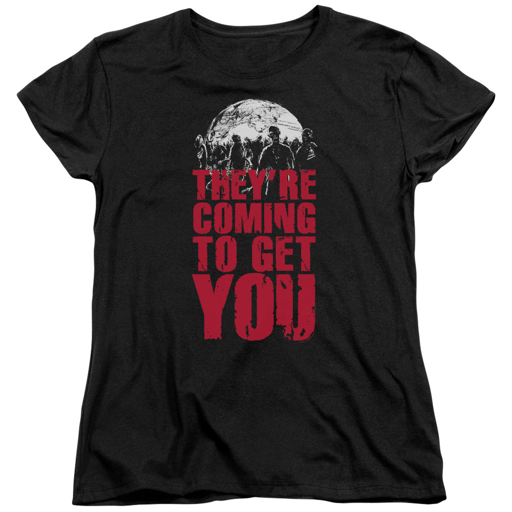 Theyre Coming To Get You - Short Sleeve Womens Tee - Black T-shirt