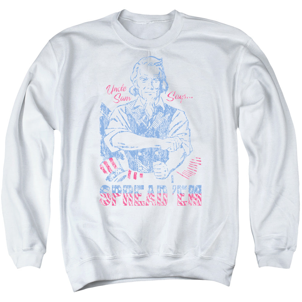 Spread Em - Adult Crewneck Sweatshirt - White