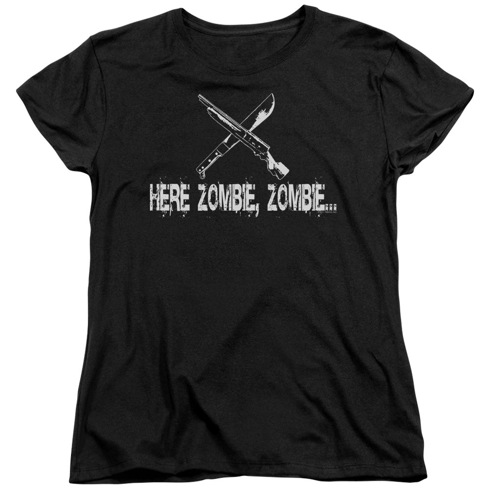 Here Zombie Zombie - Short Sleeve Womens Tee - Black T-shirt