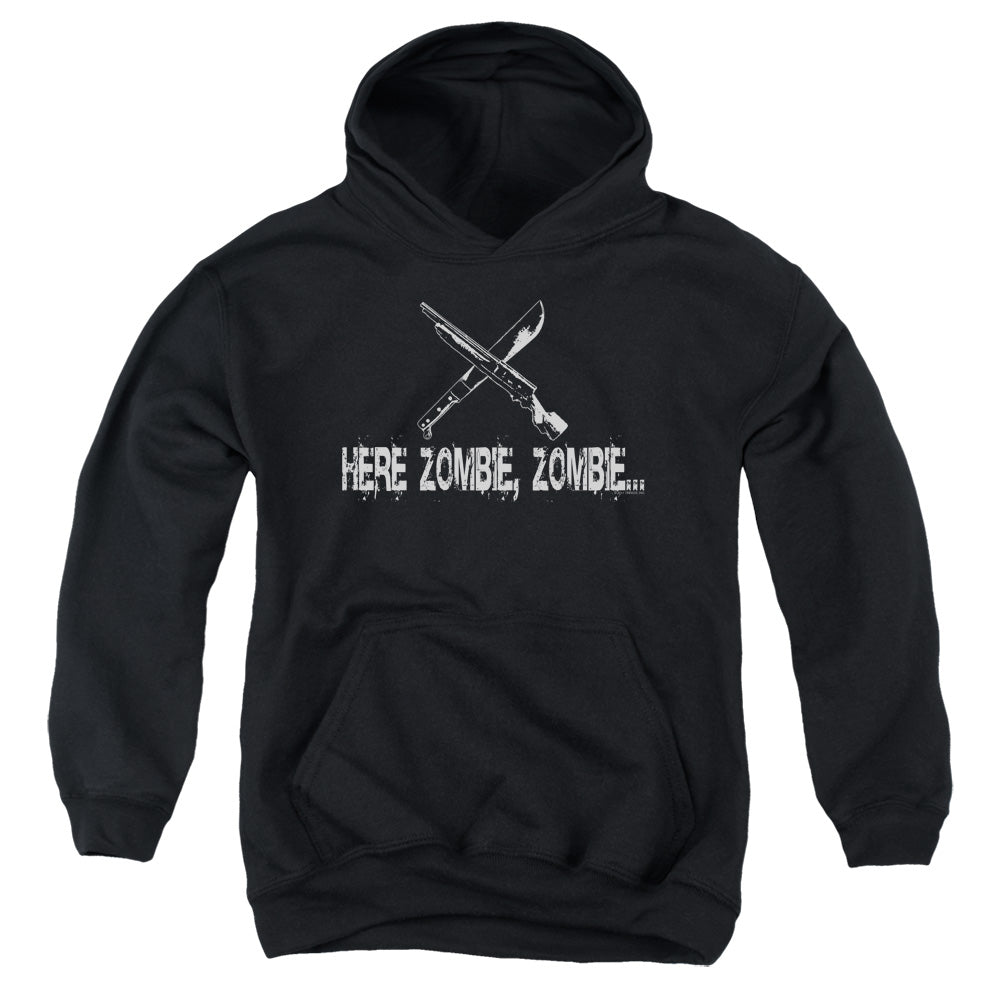 Here Zombie Zombie - Youth Pull-over Hoodie - Black