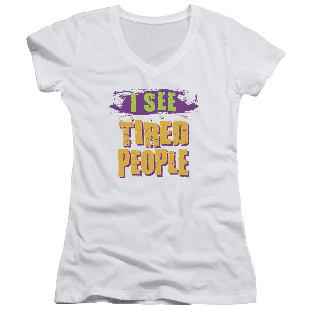 I See Tired People - Junior V-neck - White