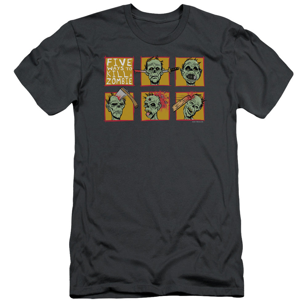 Five Ways To Kill A Zombie - Short Sleeve Adult 30 - 1 - Charcoal T-shirt