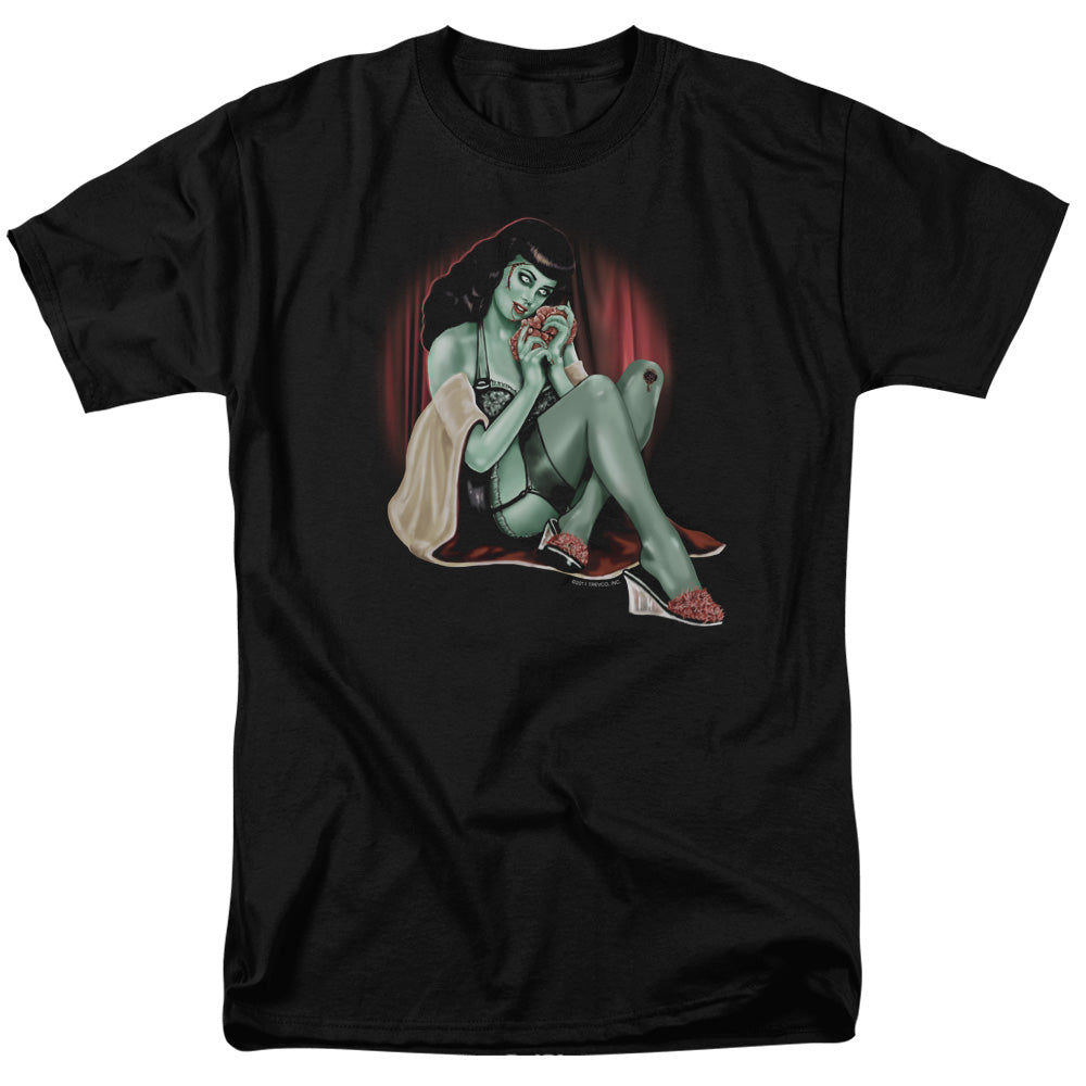 Zombie Pin Up All A Girl Wants - Short Sleeve Adult 18 - 1 - Black T-shirt