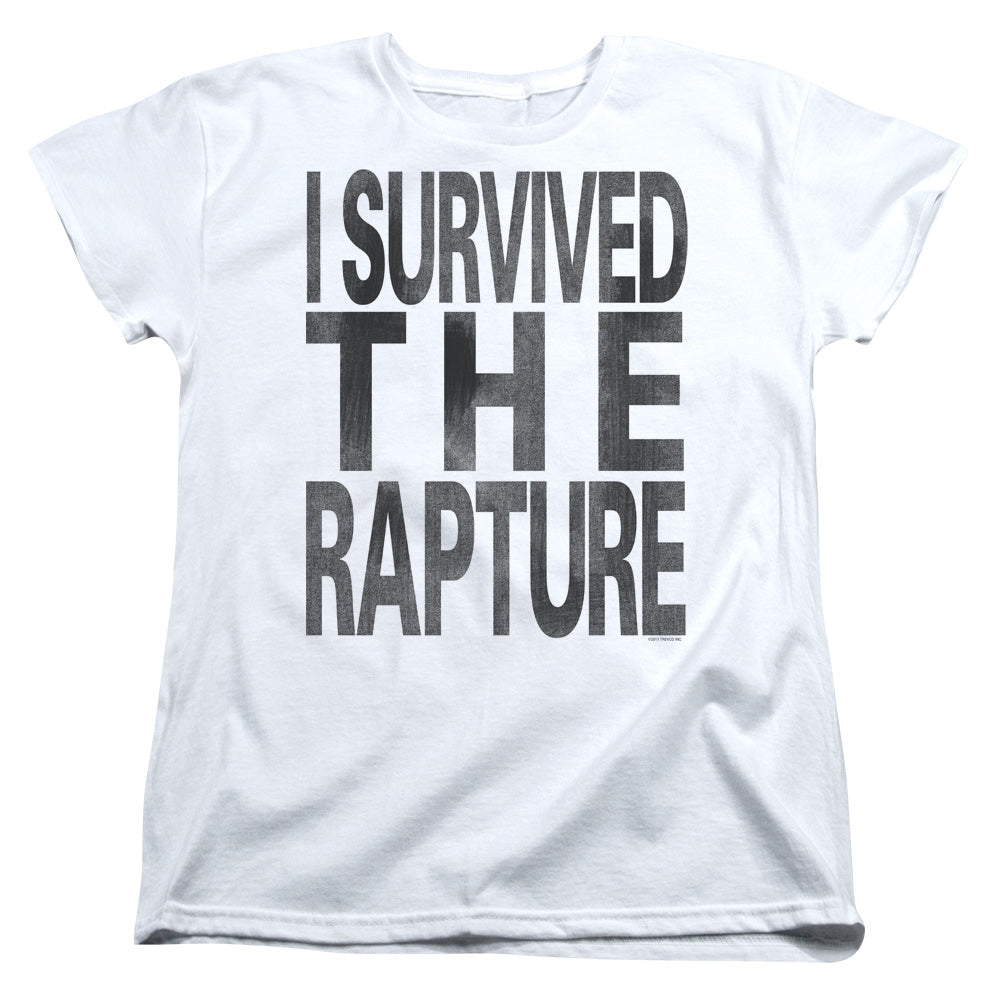 I Survived The Rapture - Short Sleeve Womens Tee - White T-shirt