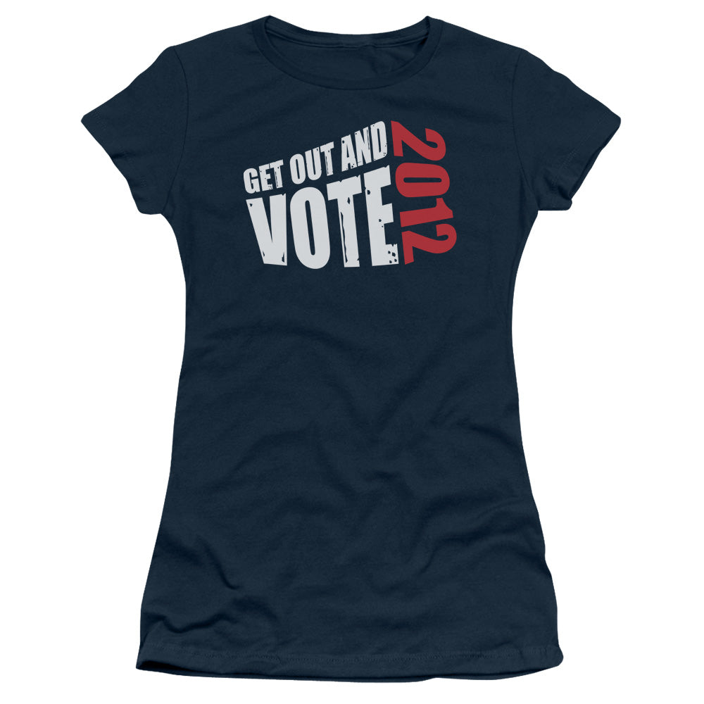 Get Out And Vote - Short Sleeve Junior Sheer - Navy T-shirt