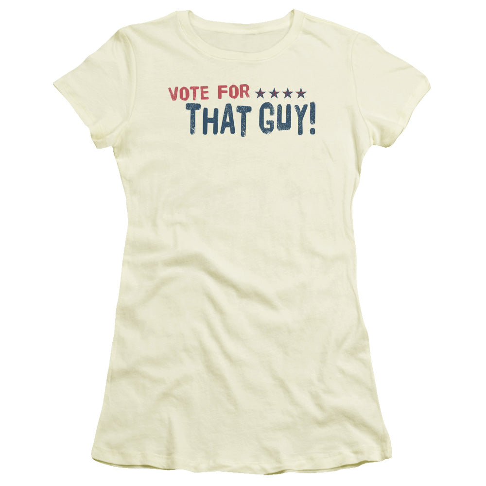Vote For That Guy - Short Sleeve Junior Sheer - Cream T-shirt