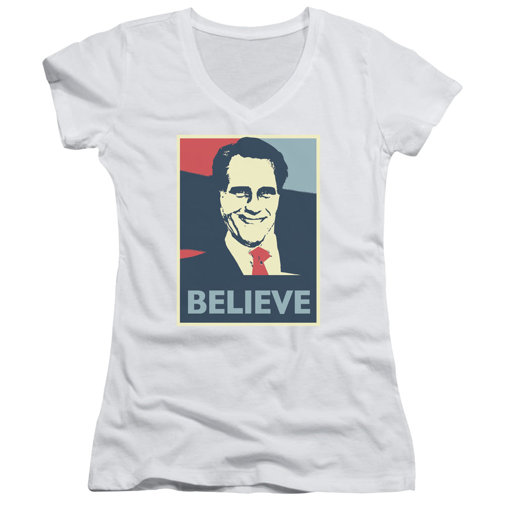 Believe - Junior V-neck - White