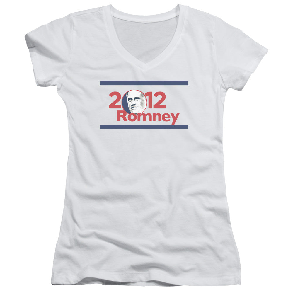 2012 Romney - Junior V-neck - White