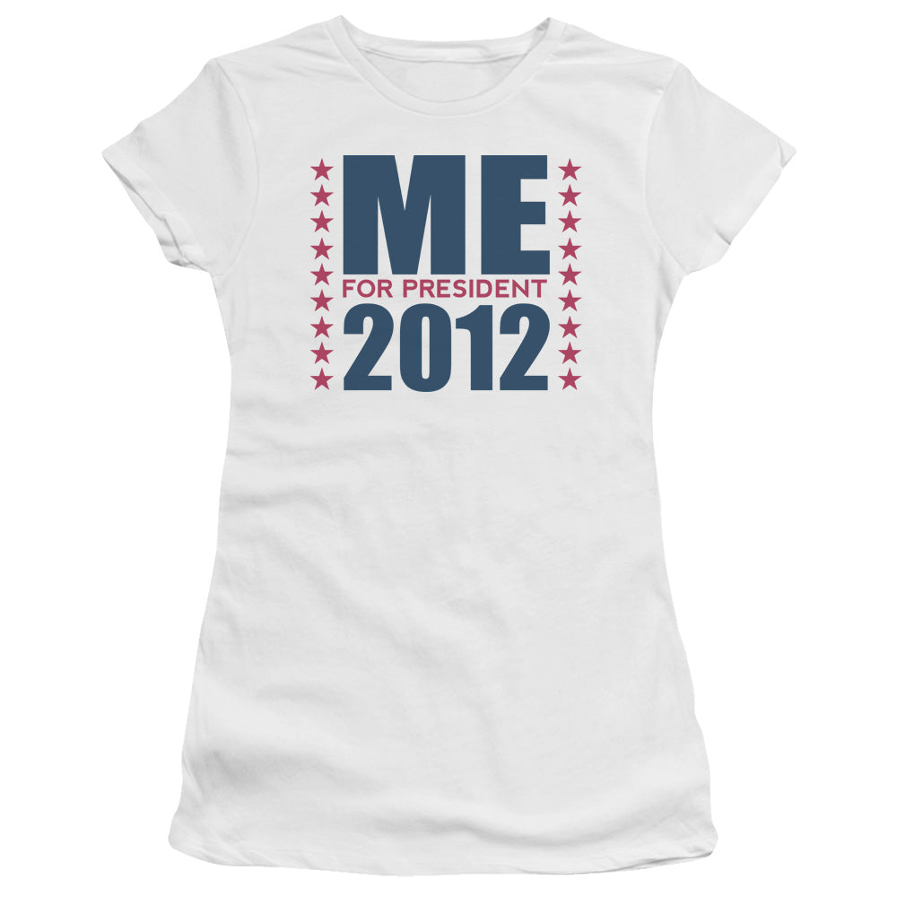 Me For President - Short Sleeve Junior Sheer - White T-shirt