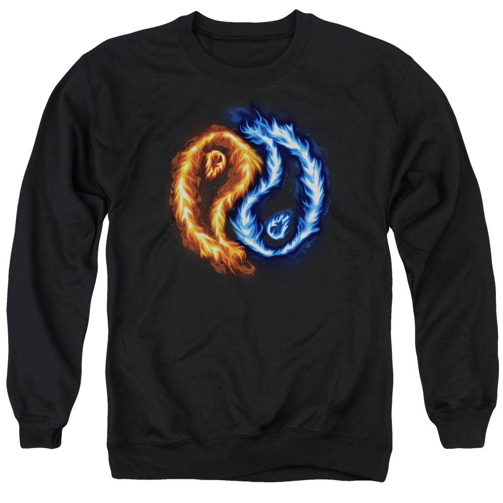 Flame Yang - Adult Crewneck Sweatshirt - Black