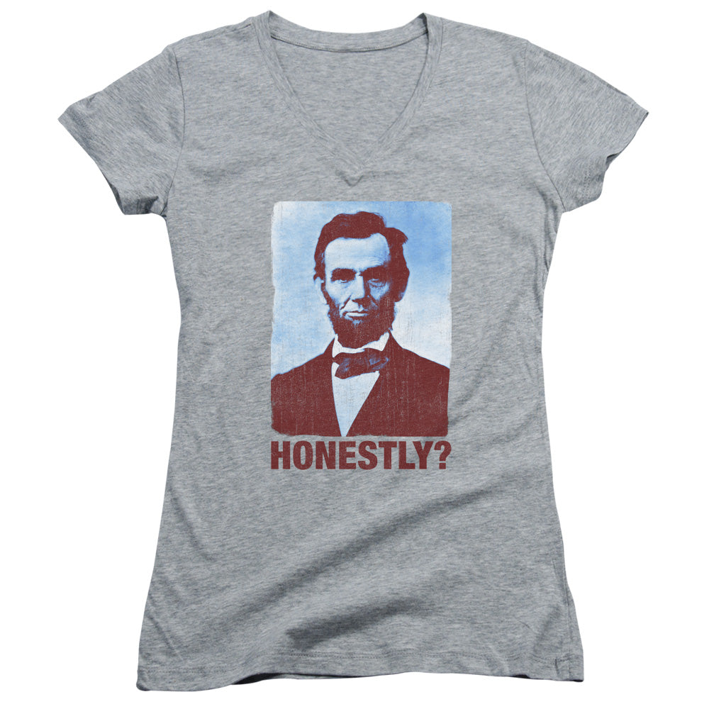 Honestly Abe - Junior V-neck - Athletic Heather